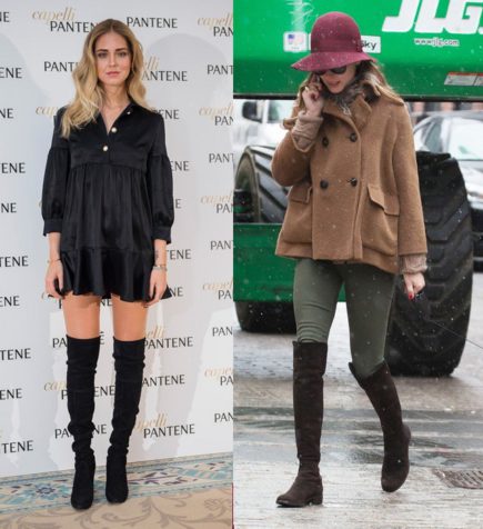 On aime les cuissardes avec la robe fluide et le jean pour féminiser sa tenue sans risquer la faute de goût