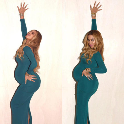 Enceinte et en vert - Beyoncé sur Instagram