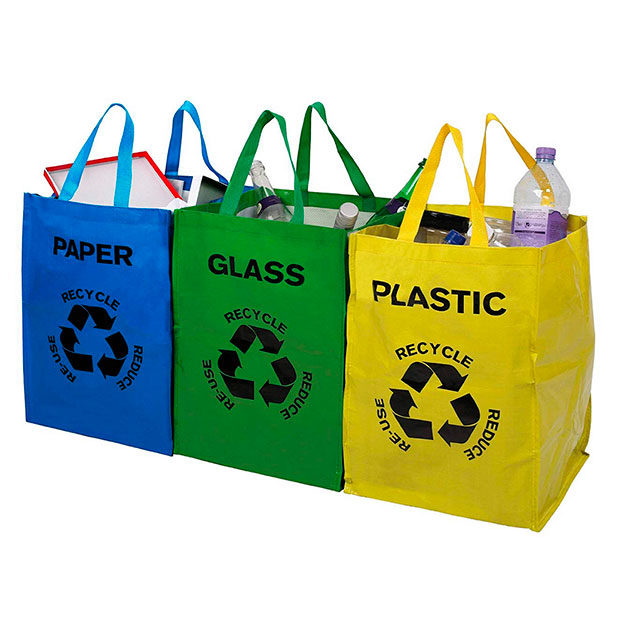 Lot de 3 Bacs à Tri Papier/Plastique/Verre (Amazon.fr)